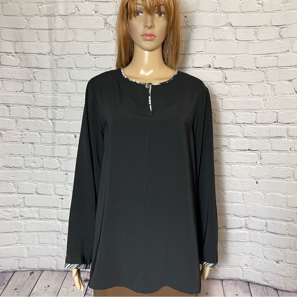 Vintage Koos Of Course! Black Long Sleeve Tunic Size M